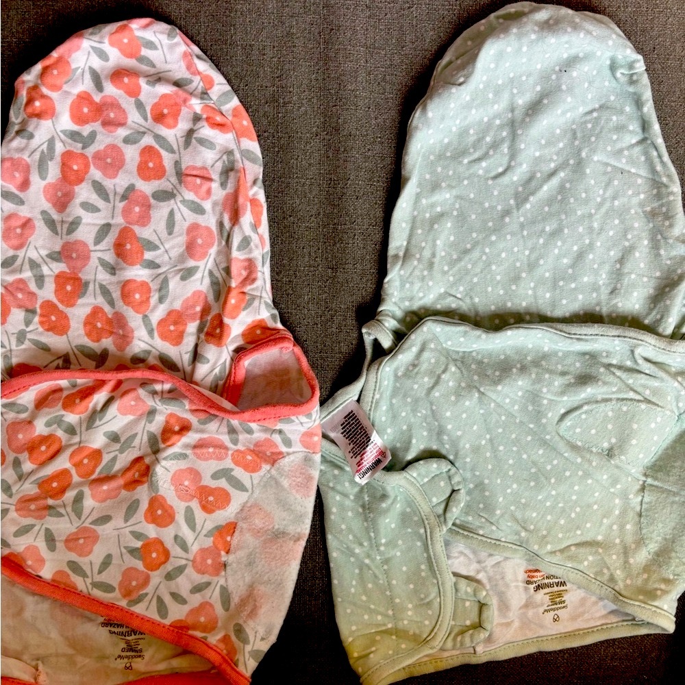 Floral and Polka Dot Baby Swaddles